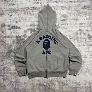 Authentic Bape 2000’s College Logo Full Zip Hoodie M